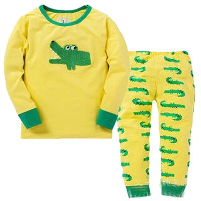 Babygp Tiger Polar Bear etc. Boys 2 Piece Pajama 100% Cotton(Size:2-11years)(Crocodile,2 Years)