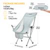 KingCamp Lightweight Padded Highback Folding Lounge Chair with Cupholder, Side Storage Pocket, and Carry Bag for Indoor or Outdoors, Grey view 3