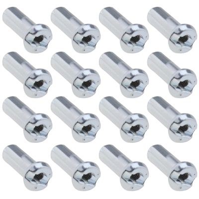 Micro Traders 100Pcs Bicycle Spoke Nipples Fit for 14G / 2mm Dia Mountain Road Bike Silver Steel 12mm Long Cycling Replacement Accessories