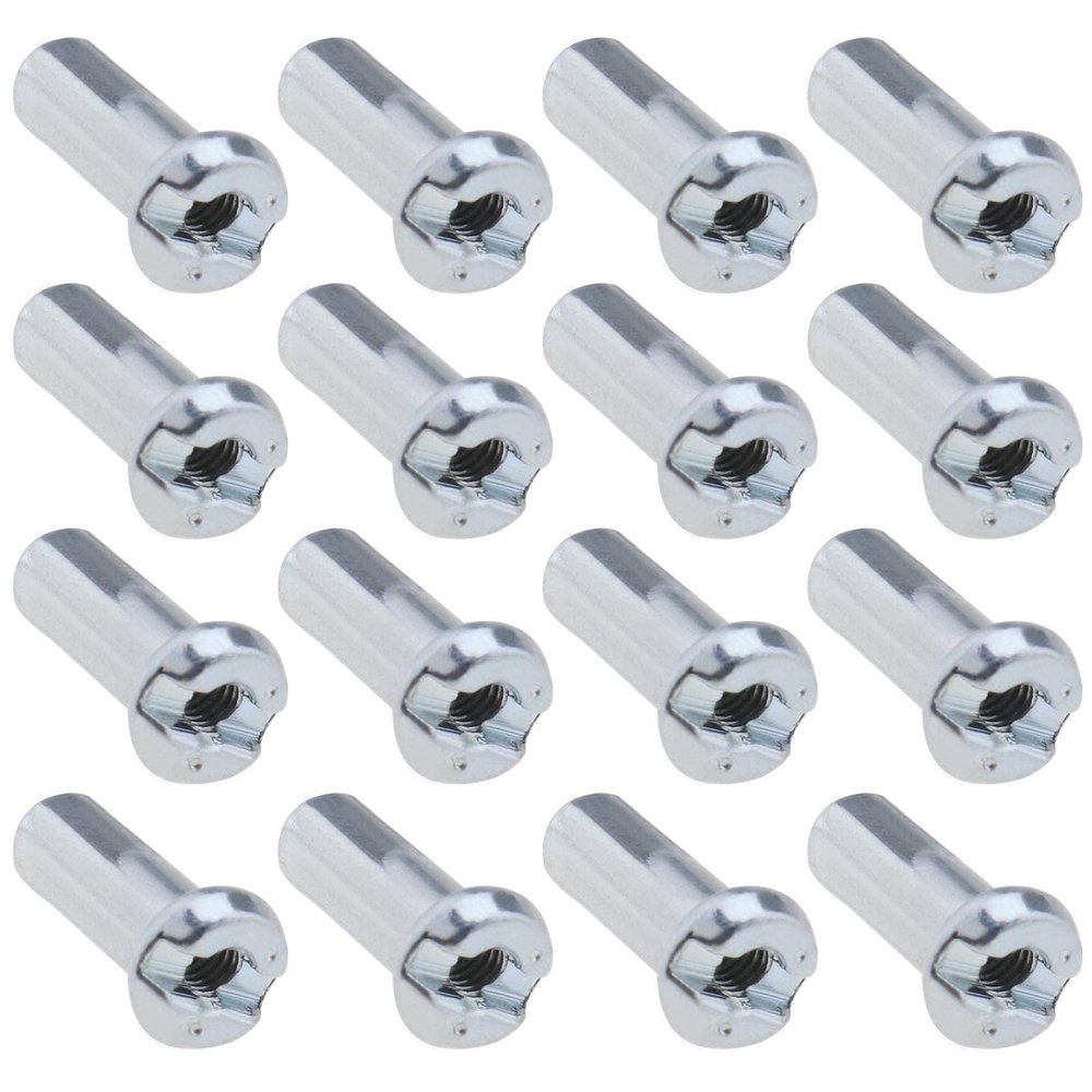 Micro Traders 100Pcs Bicycle Spoke Nipples Fit for 14G / 2mm Dia Mountain Road Bike Silver Steel 12mm Long Cycling Replacement Accessories