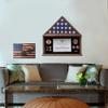 Zmiky Large Burial Flag Case - Solid Wood Display Case for 5x9.5 Folded Military Flag with Certificate Holder - Walnut Finish view 2