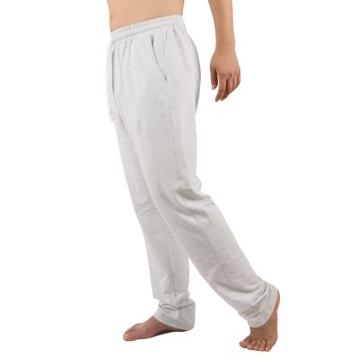 AMY COULEE Mens Cotton Athletic Pants Open Bottom Running Sweatpants Straight Leg Casual Joggers with Pockets (Gray, L)