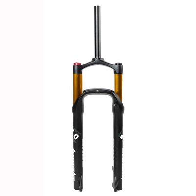 LvTu Snow/Beach Mountain Bike 6inch Magnesium Alloy Suspension ForkWide 135 Mm, 4.0" Fat TireManual Lockout/Remote Lockout Shock Absorber Front Fork (Color : Black (Gold Tube) Manual Lock, Size