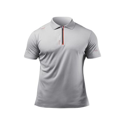 Zhik Mens ZhikDry UV Short Sleeve Polo - Grey - Lightweight Quick Dry - Lightweight and Anti-Static for Comfort and Airflow - Size - L