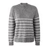 tuduoms Womens Striped Chunky Sweaters Oversized Quarter Zip Up Cabel Knit Pullover Fall Mock Neck Casual Cozy Loose Jumpers A-Gray view 3