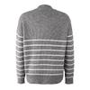 tuduoms Womens Striped Chunky Sweaters Oversized Quarter Zip Up Cabel Knit Pullover Fall Mock Neck Casual Cozy Loose Jumpers A-Gray view 4