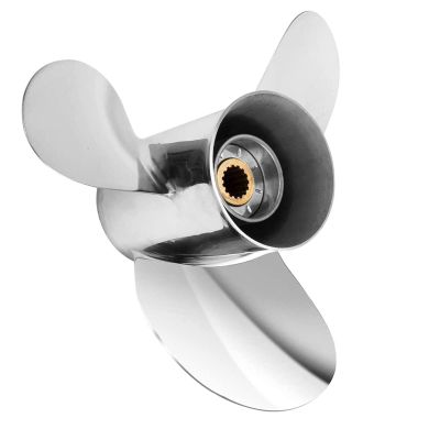 Azingysail Stainless Steel Outboard Propeller 13 7/8 x 19 for Yamaha Engines 50-130HP, 15 Spline Tooth, 4 Stroke,LH
