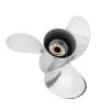 Azingysail Stainless Steel Outboard Propeller 13 7/8 x 19 for Yamaha Engines 50-130HP, 15 Spline Tooth, 4 Stroke,LH view 3