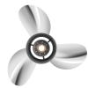 Azingysail Stainless Steel Outboard Propeller 13 7/8 x 19 for Yamaha Engines 50-130HP, 15 Spline Tooth, 4 Stroke,LH view 4