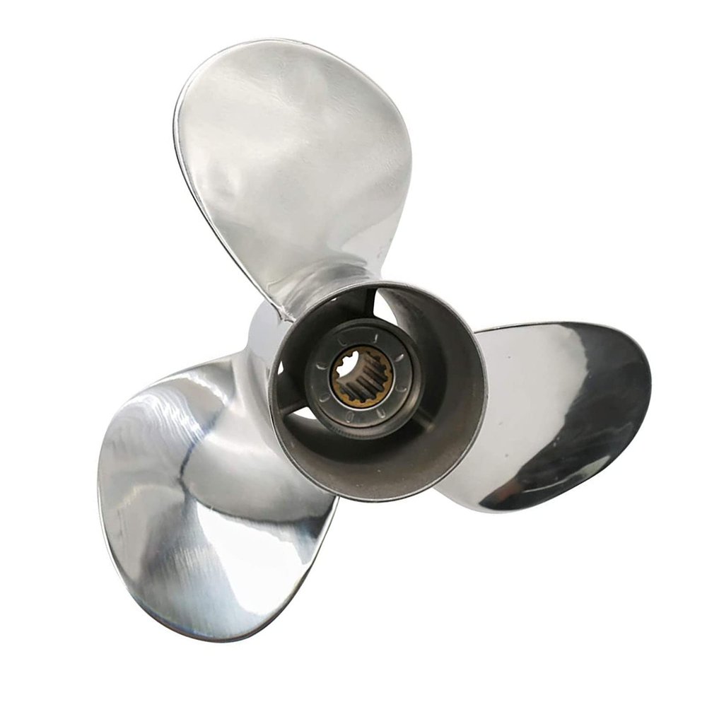 Azingysail Stainless Steel Outboard Propeller for Yamaha Engines 25-60HP,13 Tooth Spline, RH,663-45974-02-98