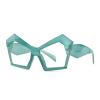 Vintage Women Cat Eye Sunglasses UV Protection Clear Lens Chic Retro Fashion Oversized Polygon Eyewear (green, M) view 1