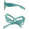 Vintage Women Cat Eye Sunglasses UV Protection Clear Lens Chic Retro Fashion Oversized Polygon Eyewear (green, M) view 3