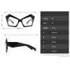 Vintage Women Cat Eye Sunglasses UV Protection Clear Lens Chic Retro Fashion Oversized Polygon Eyewear (green, M) view 4
