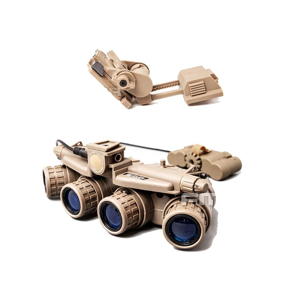 Hanlong Tactical Hunting Dummy Night Vision Goggle GPNVG 18 & Plastic L4G24 NVG Mount for Airsoft (Sand), One Size