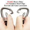 4 Feet Bungee Dock Line Double Clips Heavy Duty 316 Stainless Steel Clips Boat Ropes Mooring Ropefor for Boats PWC, Built in Snubber, Kayak,Watercraft,SeaDoo,Jet Ski, Pontoon, Canoe, Power Boat 2-Pack view 2