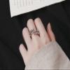 Unique Spinner Fidget Beads Ring for Anxiety for Women Coil Spiral Rotate Freely Inspirations Jewelry Crochet Loop Knitting Expandable Adjustable Best Friends Dainty Birthday (Silver) view 3