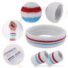 Yolev Striped Sweatband Set Sports Headband Wristband (1 Headband and 2 Wristbands) Set Sweatbands for Athletic Men and Women view 4