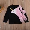 YOOJIA Baby Girls Cute Cartoon Pattern Sweatshirt Long Sleeve Shirt Graphic Print Tee Blouse Casual Tops Black 2-3 Years view 2