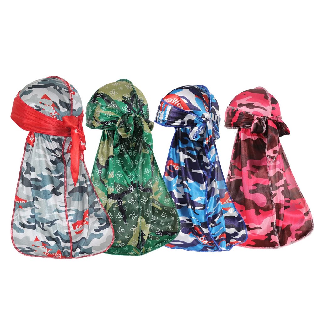 ForceWave 4-Pack Designer Durags for Men and Women Breathable Polyester with Unique Patterns
