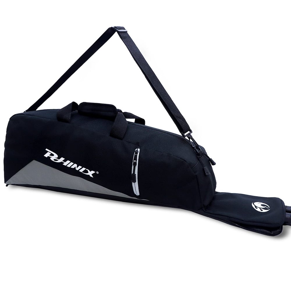 PHINIX Equipment Tote bag for Baseball and Softball- Holds Bat, Helmet, & Glove (Black & Gray)