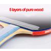 LINGOSHUN Ping Pong Paddle Set,Table Tennis Bats 1 Player Suit,Table Tennis Racket 5-Layer Wood for Trainers,Amateurs,Beginners / 6 Stars/Short Handle view 4