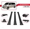 apline Compatible with Volkswagen T5 Transporter 2003-2015 Fly Model Car Roof Rack Cross Bar Black Aluminium 3 Bars view 3