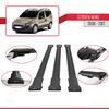 apline Compatible with Citroen Nemo 3 (225) 2008-2017 Fly Model Car Roof Rack Cross Bar Black Aluminium 3 Bars view 4