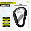 EDELRID HMS Bulletproof Locking Carabiner- Night Triple Lock view 3