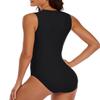 LVZIJUN Women One Piece Rash Guard High Neck Sleeveless Zipper UPF 50 Surfing Swimsuit view 3