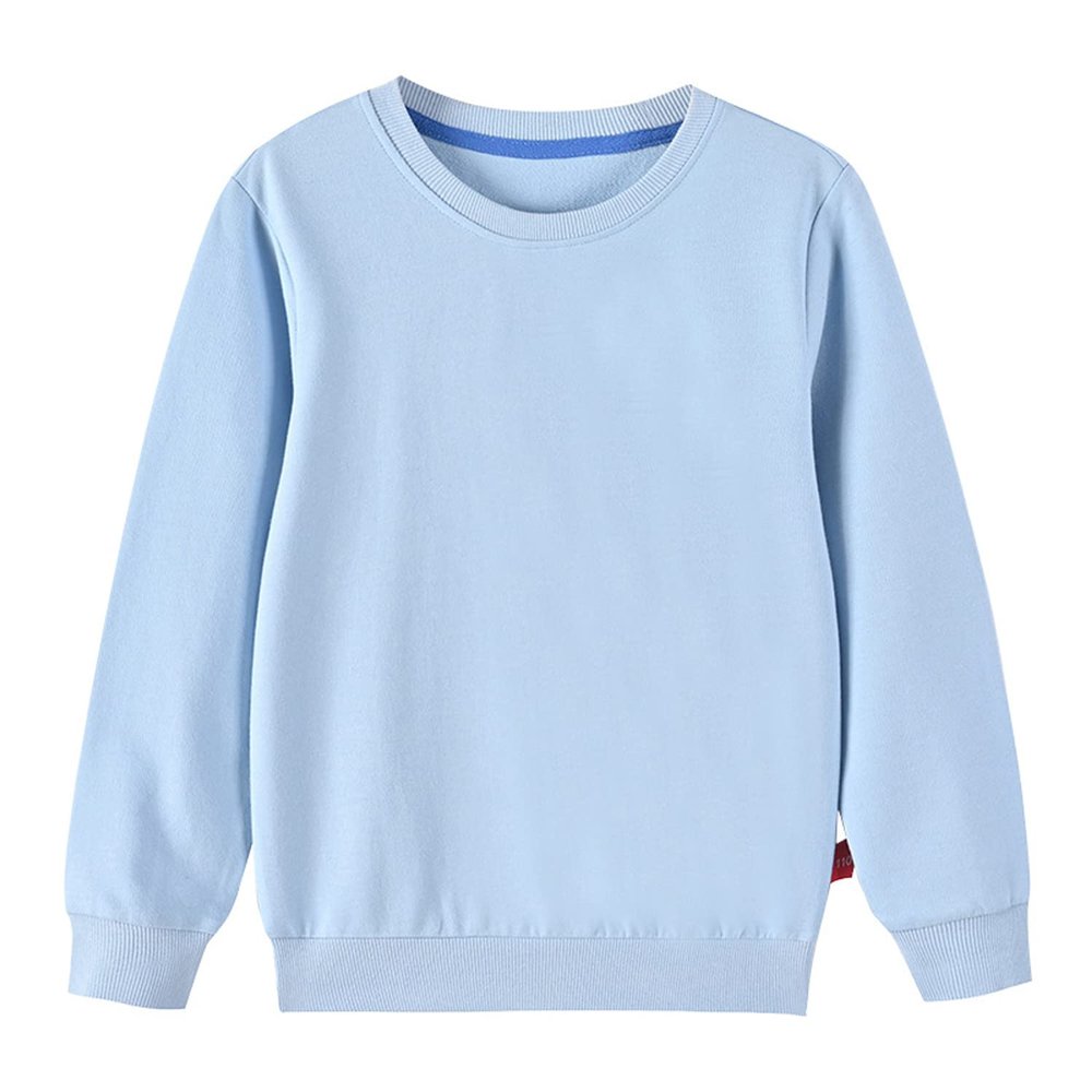 Toddler Boy's Girl's Pullover Sweatshirt,Casual Cotton Crewneck Sweatshirts Long Sleeve Solid Top Shirt Fall Outfit (Light Blue,6-7T,6 Years,7 Years)