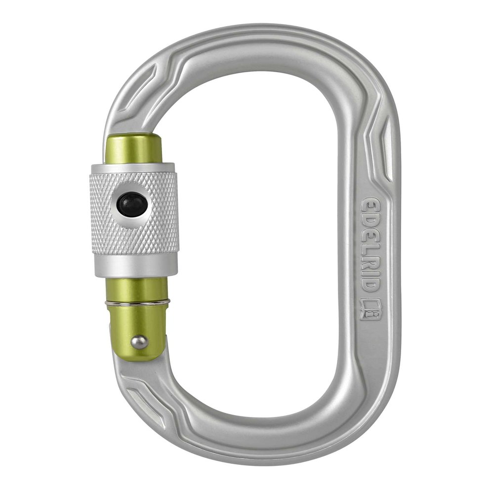 EDELRID Oval Power 2500 Locking Carabiner - Silver Permalock