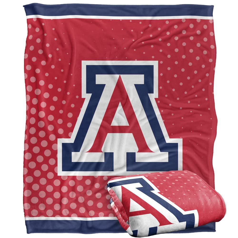 University of Arizona Wildcats Blanket, 50"x60", Logo Dots, Silky Touch Super Soft Throw