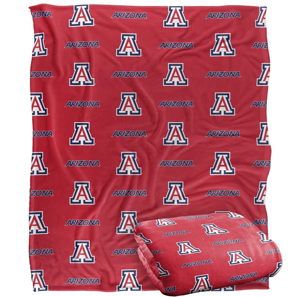 University of Arizona Wildcats Blanket, 50"x60", Logo Pattern, Silky Touch Super Soft Throw
