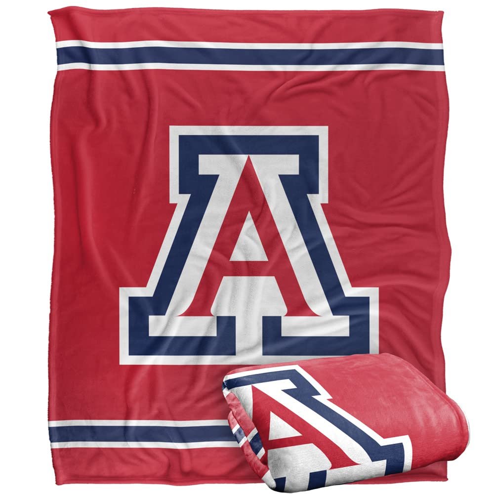University of Arizona Wildcats Blanket, 50"x60", Primary Logo Stripes, Silky Touch Super Soft Throw