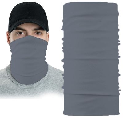 Headband Bandanas Multifunctional Tube Headwear Neck Gaiter, Head Wrap for Women, Magic Head Scarf, Face Mask, Balaclava, Sweatband for Fishing, Yoga, Motorcycling (Grey)