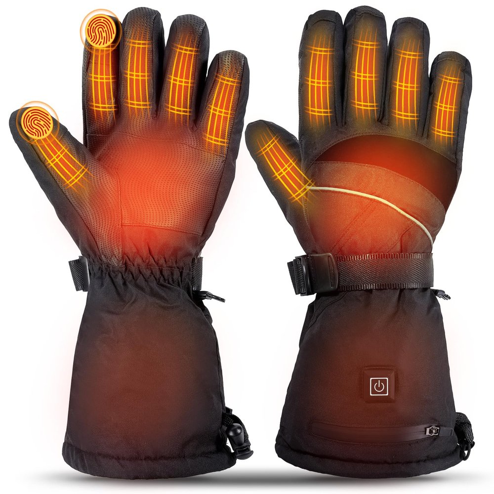 LUWATT Heated Gloves [Upgrade] 3 Heating Levels Rechargeable Electric Heating Gloves 7.4V Waterproof for Women Men for Sports Outdoor Ski Motorcycle Hunting Winter Handwarmer