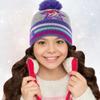 Disney Girls Princess Hat And Kids Gloves Set For Ages 4-7, Purple view 2