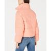 Collection B Womens Corduroy Cropped Puffer Coat Orange S Pink view 2