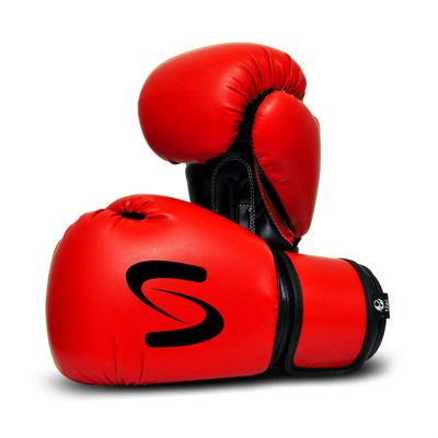 Ultimate - Adults Classic Boxing Gloves - Boxing MMA Muay Thai Training & Bag Work (Red Black, 12oz)