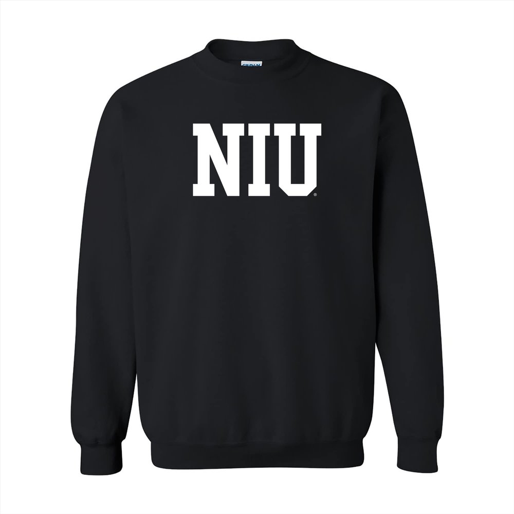 UGP Campus Apparel AW01 - Northern Illinois Huskies Basic Block Crewneck Sweatshirt - X-Large - Black