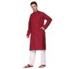 ITOS365 Men Cotton Blend Kurta Pyjama Pajama Set Party Fashion Regular Ethinic Wear Indian Dress Gift for Men Maroon Large view 2