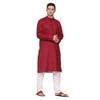 ITOS365 Men Cotton Blend Kurta Pyjama Pajama Set Party Fashion Regular Ethinic Wear Indian Dress Gift for Men Maroon Large view 3