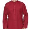 ITOS365 Men Cotton Blend Kurta Pyjama Pajama Set Party Fashion Regular Ethinic Wear Indian Dress Gift for Men Maroon Large view 4