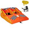 SUNNY & FUN Towable Water Tube - 2-Person Inflatable Floating Raft with Cushion Seats, Grip Handles, Dual Tow Points & Speed Safety Valve for Fast Inflation - 12V Air Pump & Tow Rope Included view 1