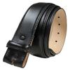 35MM Italian Calfskin Genuine Leather Dress Belt Strap with Snaps 1-3/8"(35mm) Wide (Smooth Black, 50) view 1