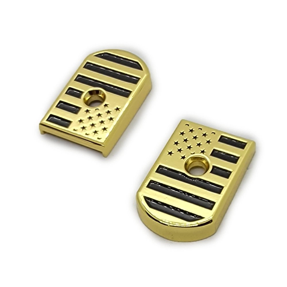 Tek_Tactical 2 X Magazine Base Plate Upgrade for Beretta 92 Series Gold Plated Gold Plated US Flag
