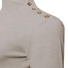 Made by Emma Fitted Gold Button Detail Soft Long Sleeve Mock Turtleneck Knit Sweater Camel XL view 4