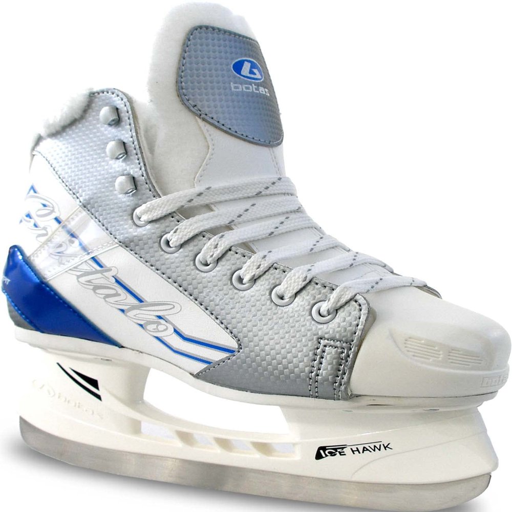 Botas - CRISTALO 171 - Women's Ice Skates | Made in Europe (Czech Republic) | Color: White with Blue, Adult 9.5