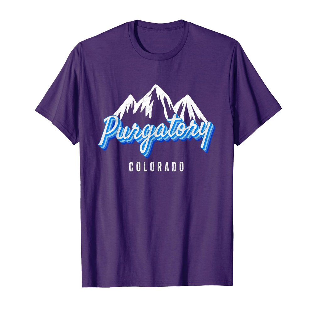 Purgatory Mountain Colorado Skyline Winter Scene T-Shirt