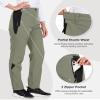 Little Donkey Andy Women's Fleece Lined Waterproof Softshell Pants Hiking Ski Snowboarding Pants Sage L view 4